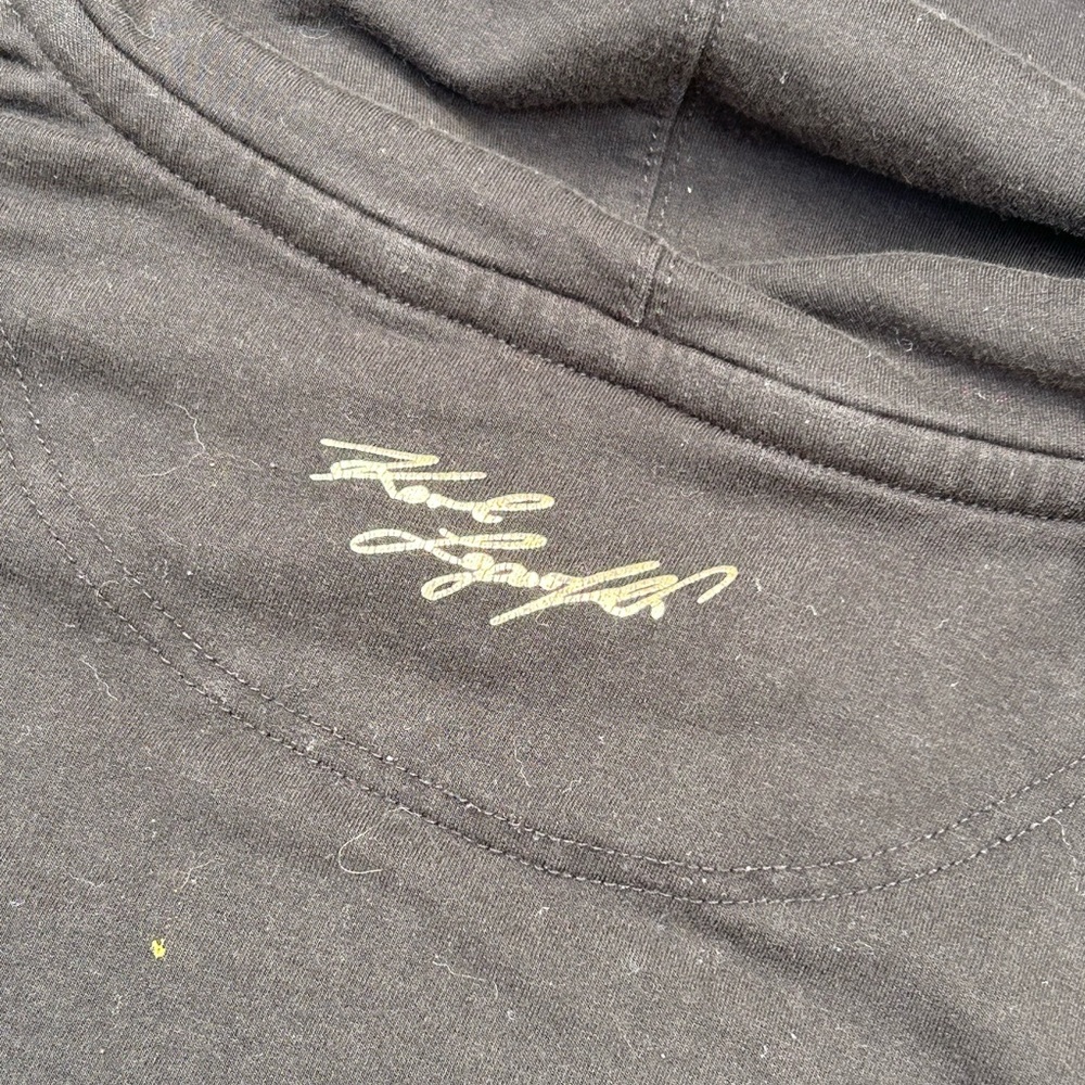 Karl Lagerfeld Paris Choupette Cat Gold Glitter Black Hoodie Sweatshirt Size M - Picture 9 of 16